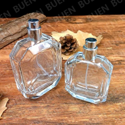 Crimp Neck Glass Spray Perfume Bottles Screen Printing Long Square