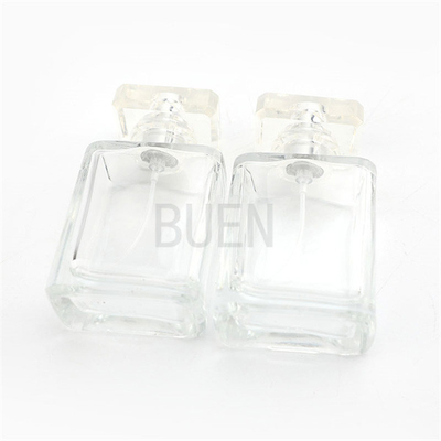 50ml Square Transparent Perfume Bottle With Multicolor Cap
