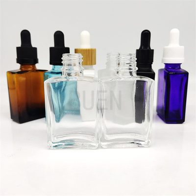 Colorful Square Glass Dropper Bottle empty With Rubber Cap 100ml