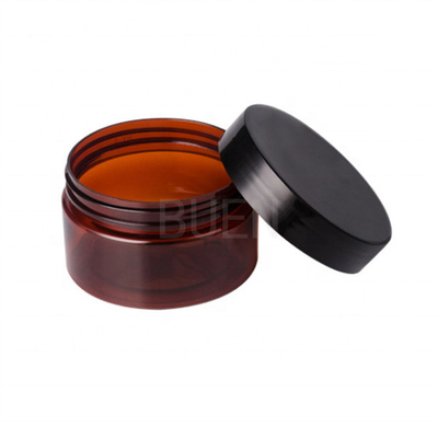 Clear pet plastic jars cosmetics 2 oz 4 oz 8oz matte black amber plastic jars with lids