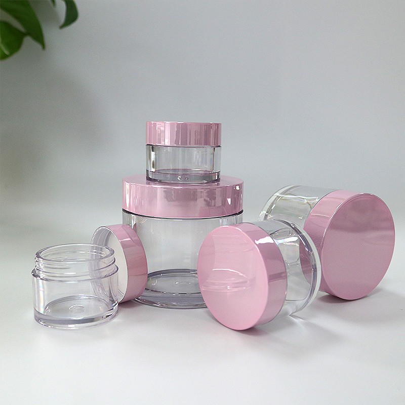 Smooth Surface Round Empty Glass Cosmetic Jars For Eye Cream