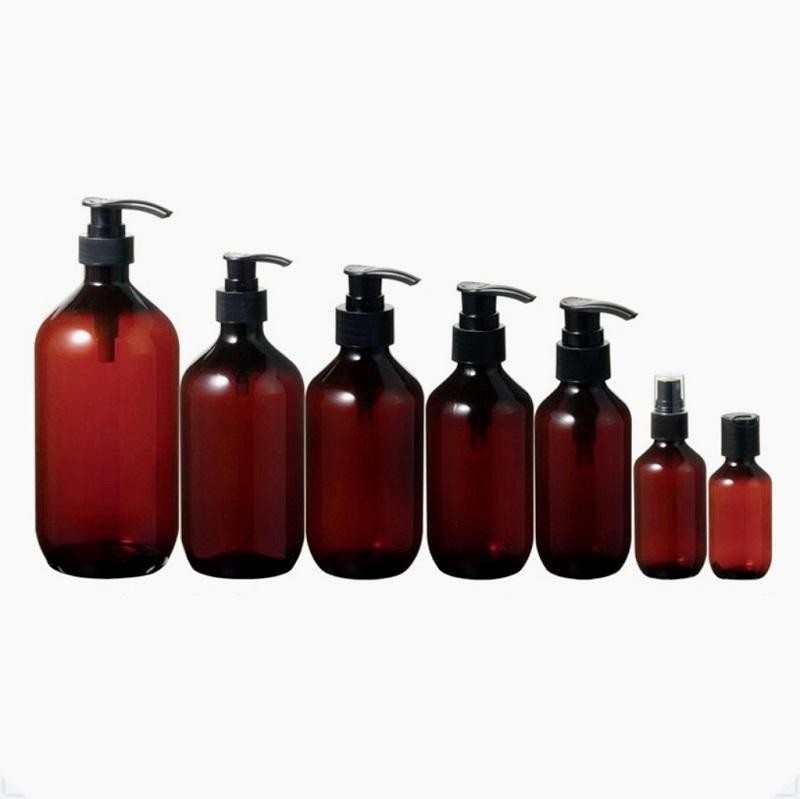 Amber Shampoo PET Plastic Packaging Bottle 30ml 50ml 60ml 100ml 150ml 200ml 250ml