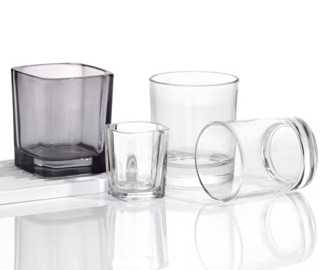 Empty Clear Amber Grey luxury candle jars For Scented Candle