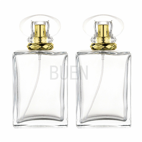 Personalized Lucency Glass 100ml Perfume Bottle Square Climp 13mm