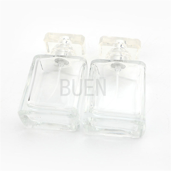 50ml Square Transparent Perfume Bottle With Multicolor Cap