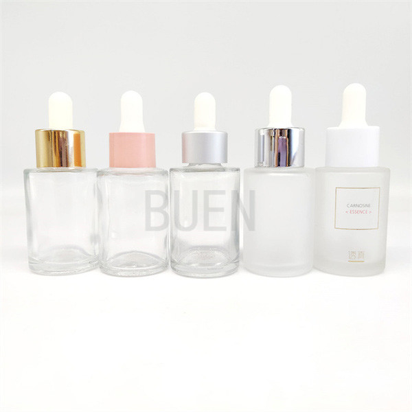 Screw width mouth Clear Serum Bottles Round Cosmetic Hair Oil